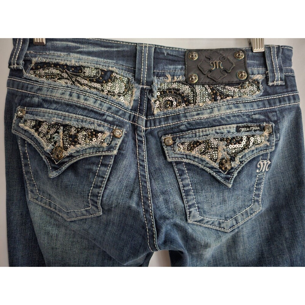 Miss Me Jeans Womens Blue Denim Zip Fly Easy Boot Size 27